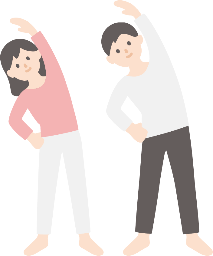 体操する男女のイラスト