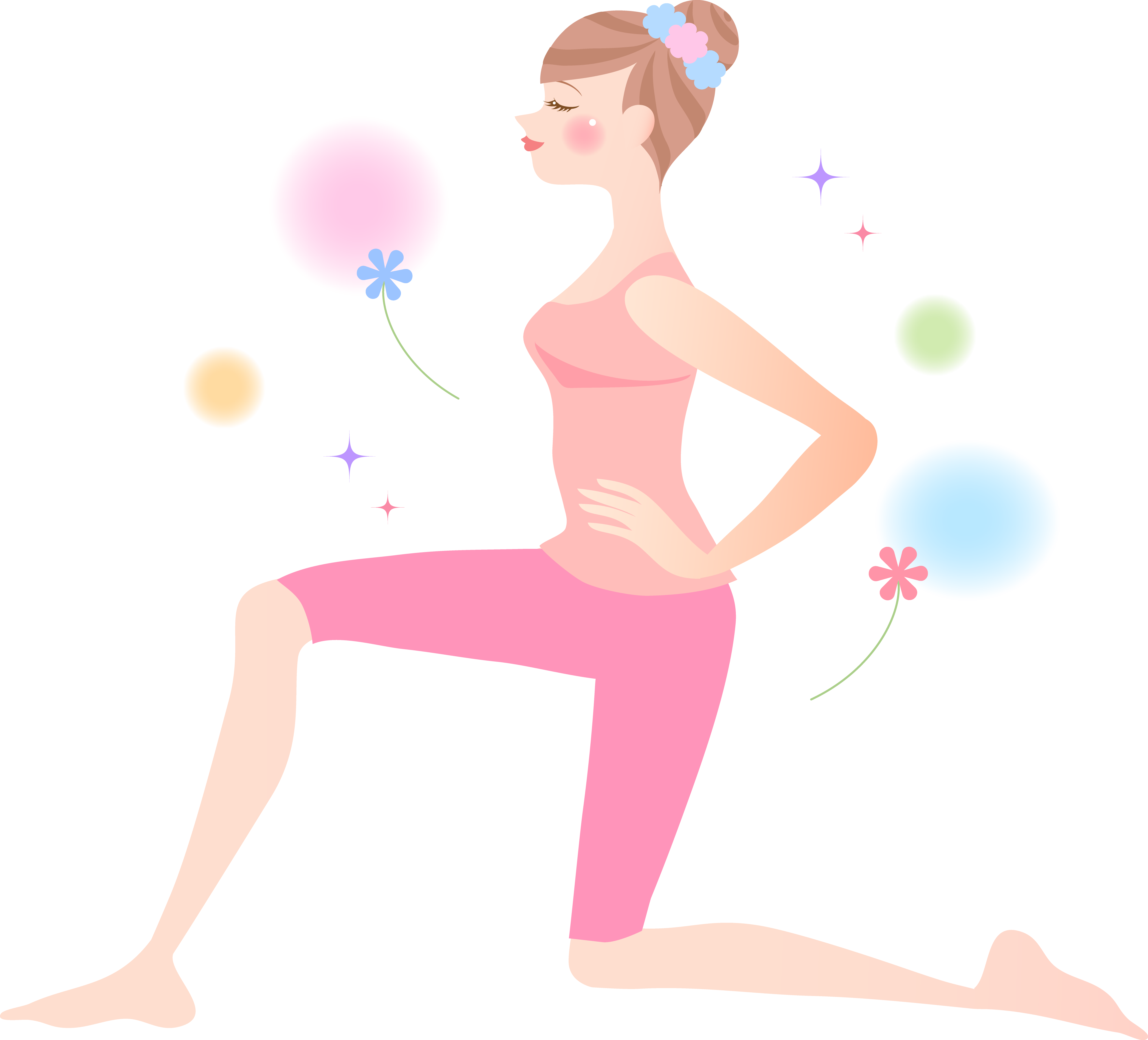 ストレッチする女性のイラスト