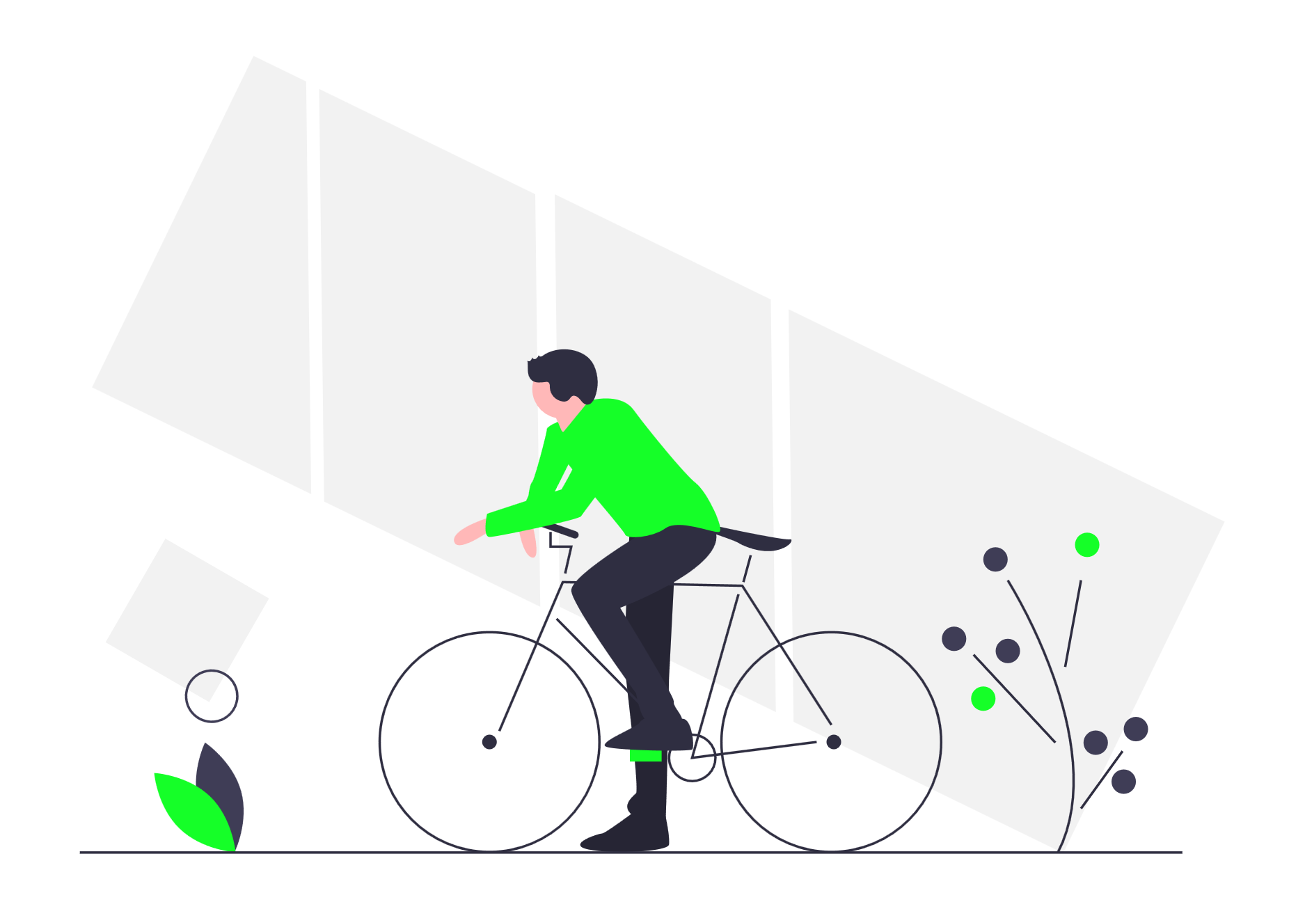 自転車に乗る男性のイラスト